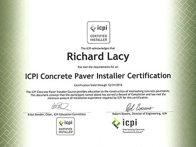 ICPI Certified Paver Installer